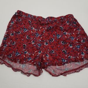 Tilly white fawn floral shorts girls small
